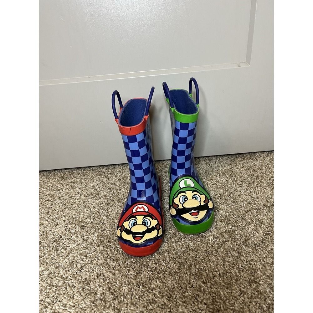 Super Mario Bros. Checkerd Rain Boots